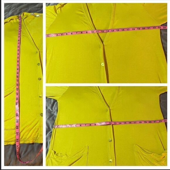 Des Rey South Africa Long Sleeve Knit Cardigan Chartreuse Yellow 38 (U.S. 10) - Picture 8 of 9